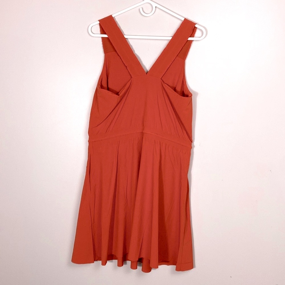 Athleta Savannah Strap Mini Orange Tie Front Sundress size medium - Picture 10 of 12